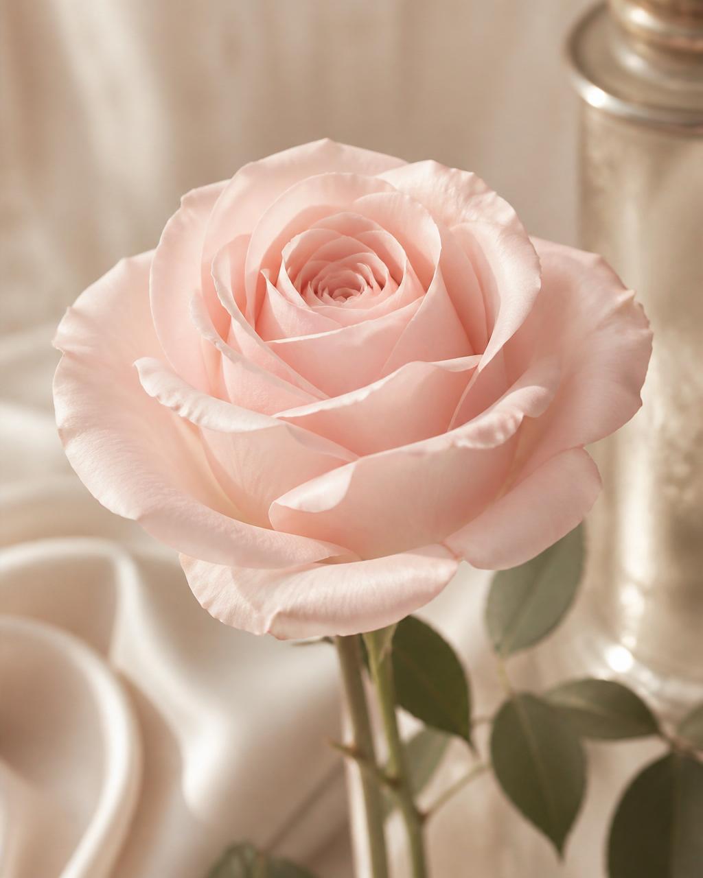 En mjuk rosa ros